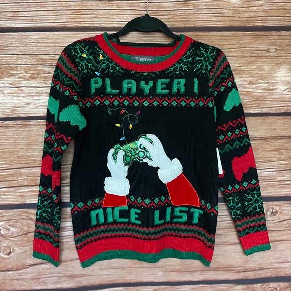 33Degrees Other - Gamer Christmas Sweater M 10 / 12 33Degrees Ugly Sweater Awesome Player 1 Top